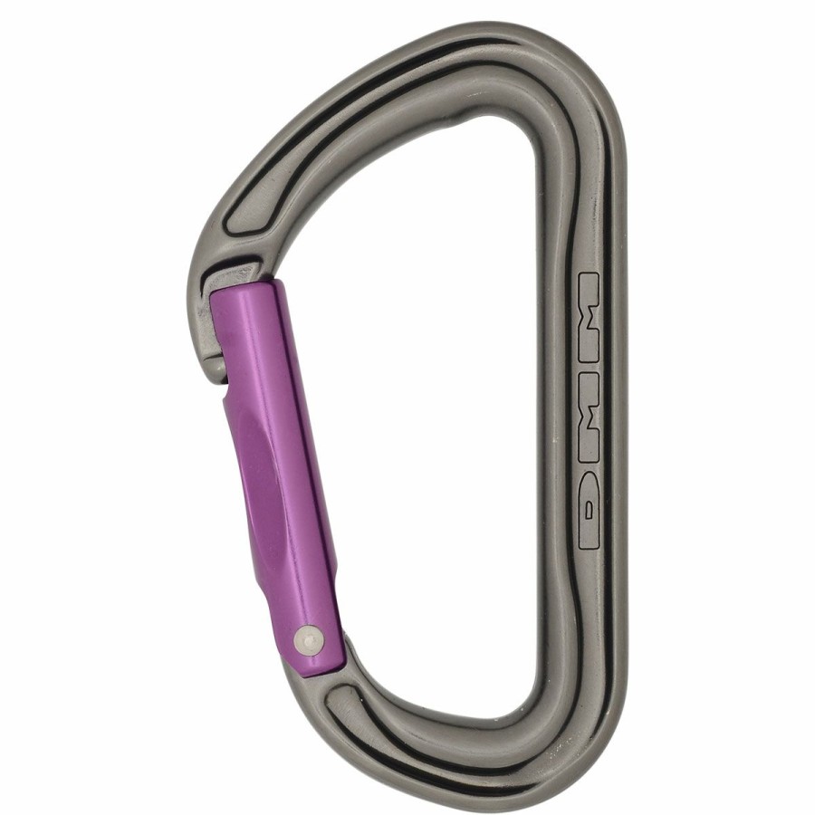 Carabiners & Quickdraws * | Dmm Shadow Straight Gate Titanium / Purple