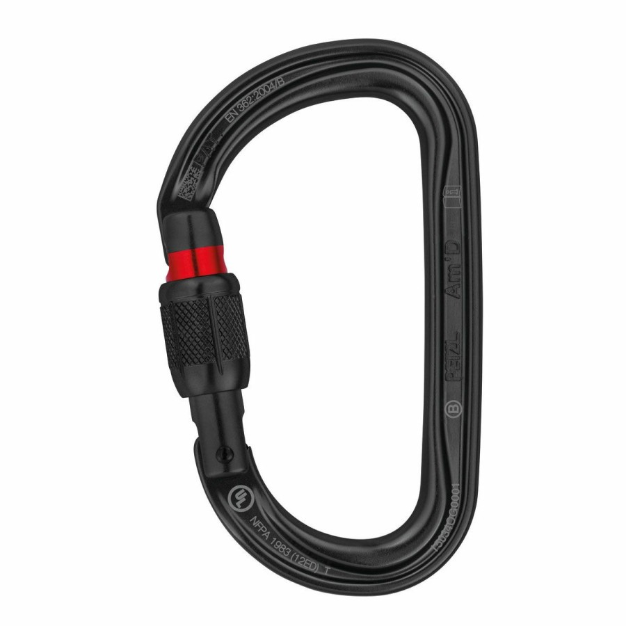 Carabiners & Quickdraws * | Petzl Am'D Screw-Lock Black