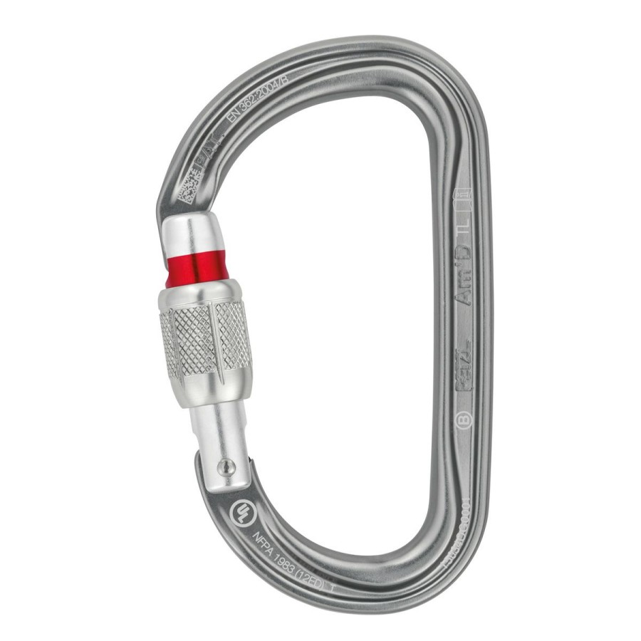 Carabiners & Quickdraws * | Petzl Am'D Screw-Lock Gray