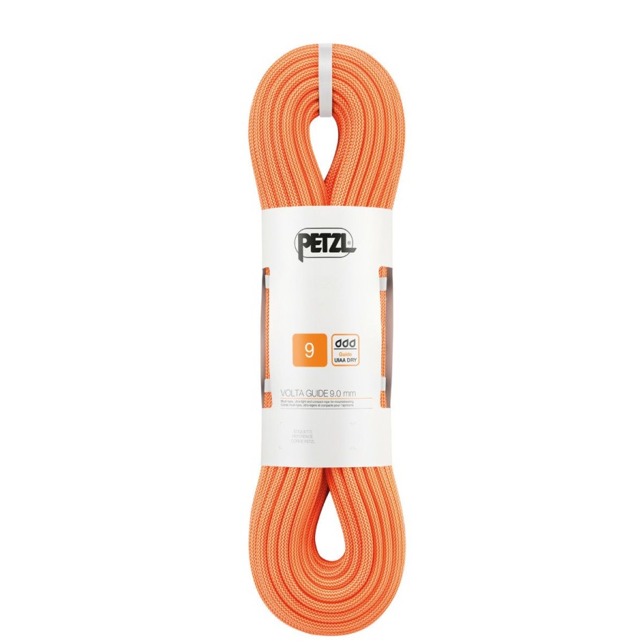 Ropes & Cordage * | Petzl Volta Guide 9.0 Orange