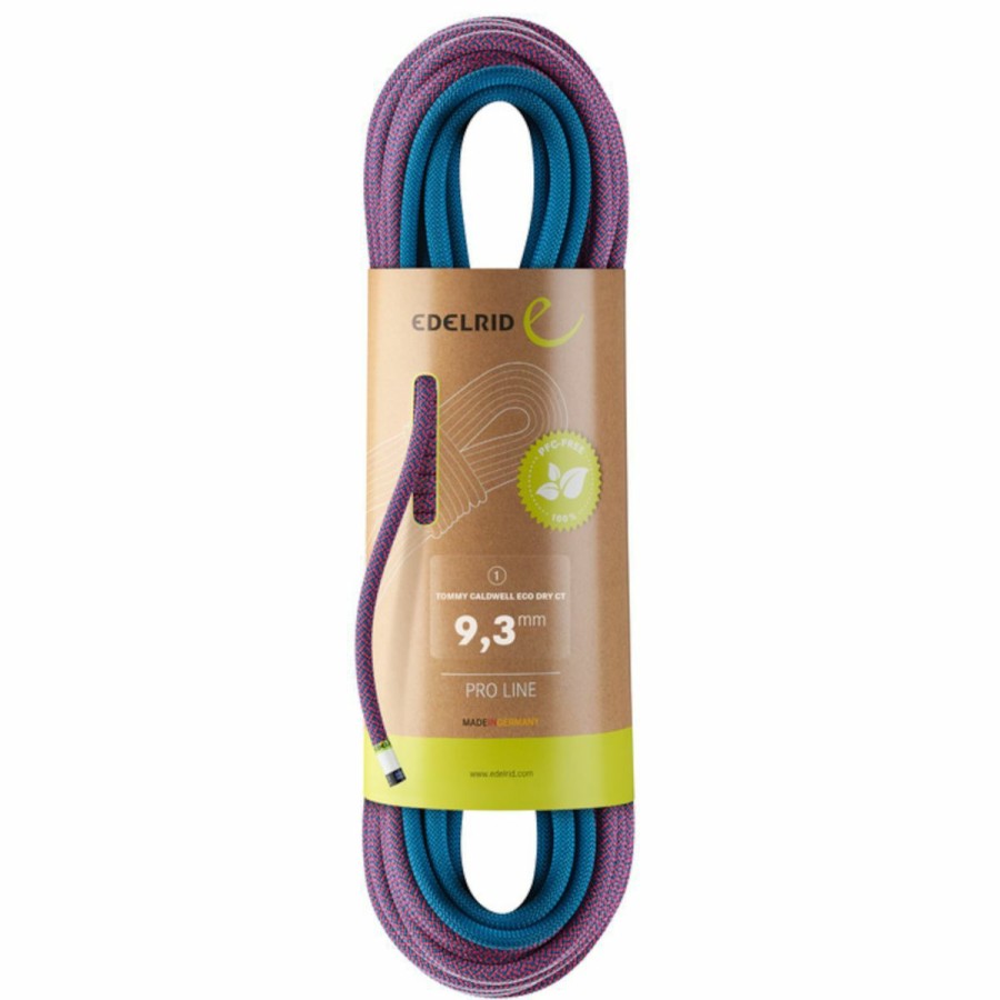 Ropes & Cordage * | Edelrid Tommy Caldwell Eco Dry Colortec 9.3Mm Pink / Icemint