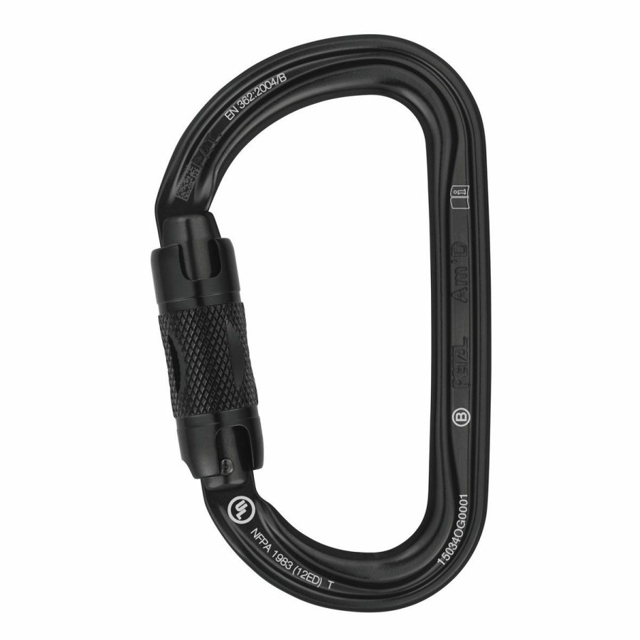 Carabiners & Quickdraws * | Petzl Am'D Twist-Lock Black